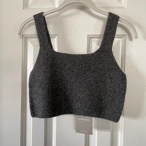 Everlane The Cozy Stretch Tank Top Heathered Charcoal Size Medium